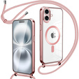 Etui do iPhone 17, Electro MagSafe, różowe + Smycz