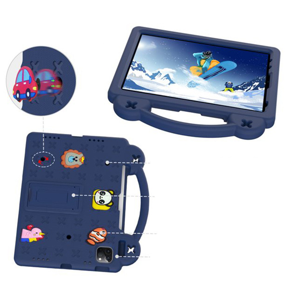 Etui do iPad 11" 2025 A16 (11 gen.) / iPad 10.9" 2022 (10 gen.), Cute Patterns, z podstawką, Granatowe