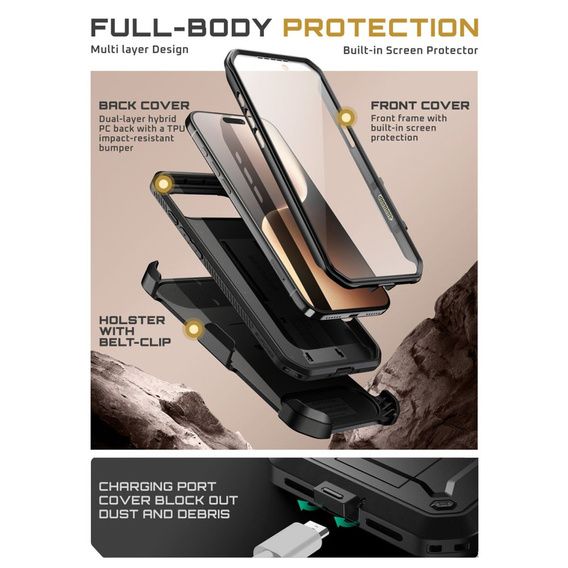 Etui Supcase do iPhone Air, Unicorn Beetle Pro, Black