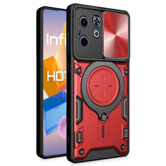 Etui pancerne do Infinix Hot 40i, CamShield Slide, czerwone