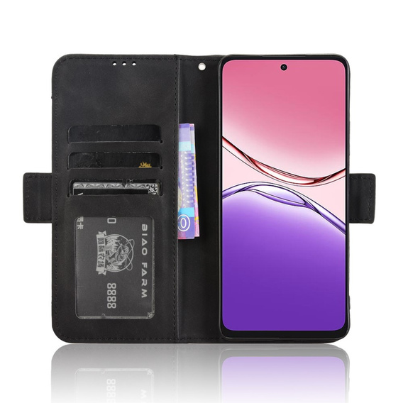 Etui z klapką do Oppo A5 Pro 5G, Card Slot, czarne