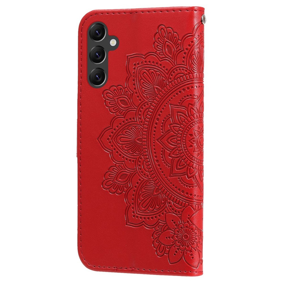 Etui z klapką do Samsung Galaxy A14 4G/5G, Mandala, czerwone