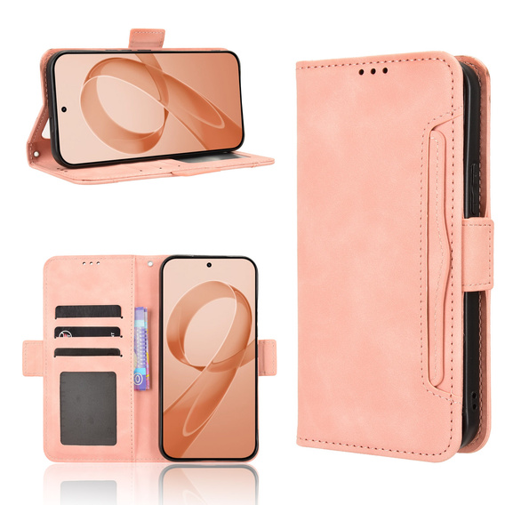 Etui z klapką do Xiaomi Poco F8 Ultra, Card Slot, różowe
