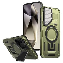 Etui do Samsung Galaxy S24 FE, Military MagSafe with camera protection, zielone