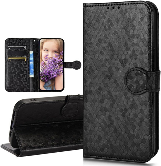 Etui z klapką do Samsung Galaxy M15 5G, Wallet Rhombus, czarne