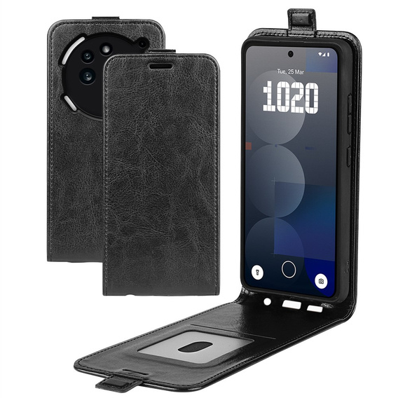 Etui z klapką do Nothing Phone 3a Pro, Flip, czarne