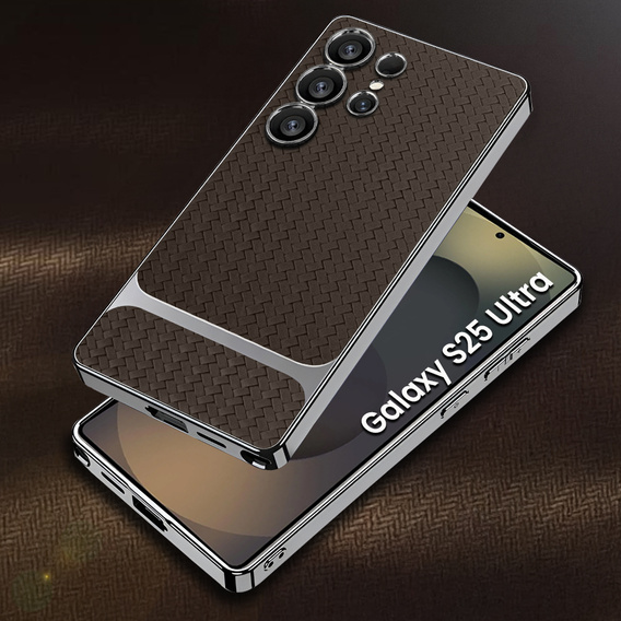 Etui do Samsung Galaxy S25 Ultra, GKK Woven Leather, kawowe