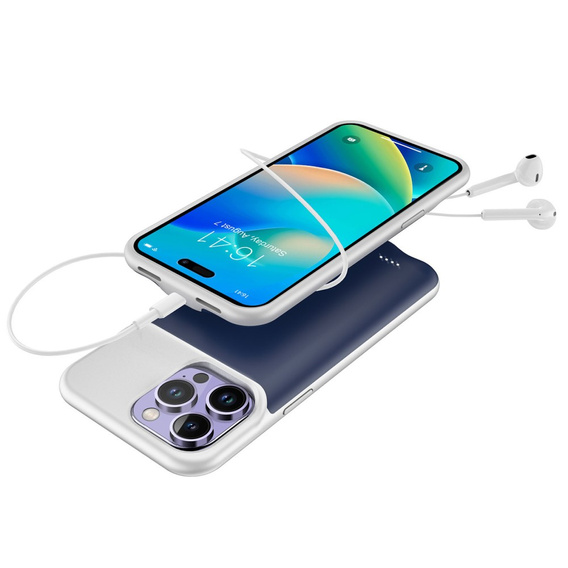 Etui z Baterią 8500mAh do iPhone 14 Pro Max, Granatowe