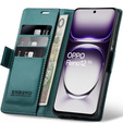 Etui do Oppo Reno 12, ERBORD Glossy Litchi, portfel z klapką, zielone