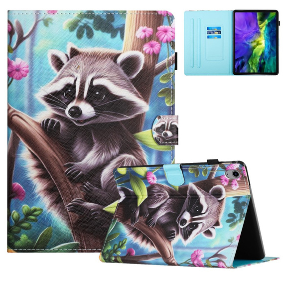 Etui do iPad 10.9" 2022 (10 gen.), z klapką, raccoon