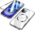 Etui Magnetic Dual Glass MagSafe do iPhone 16, srebrne