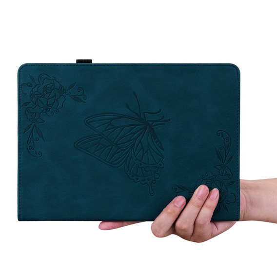 Etui do Lenovo Tab M9, Wallet Pen Slot, butterflies, niebieskie