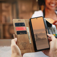 Etui CASEME do Samsung Galaxy Z Fold7 5G, Leather Wallet Case, brązowe