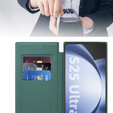 Etui z klapką do Samsung Galaxy S25 Ultra, RFID Wallet MagSafe z ochroną aparatu, zielone
