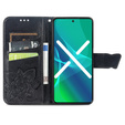 Zestaw Etui z klapką do Oppo A78 5G, Motyl, Czarne + szkło