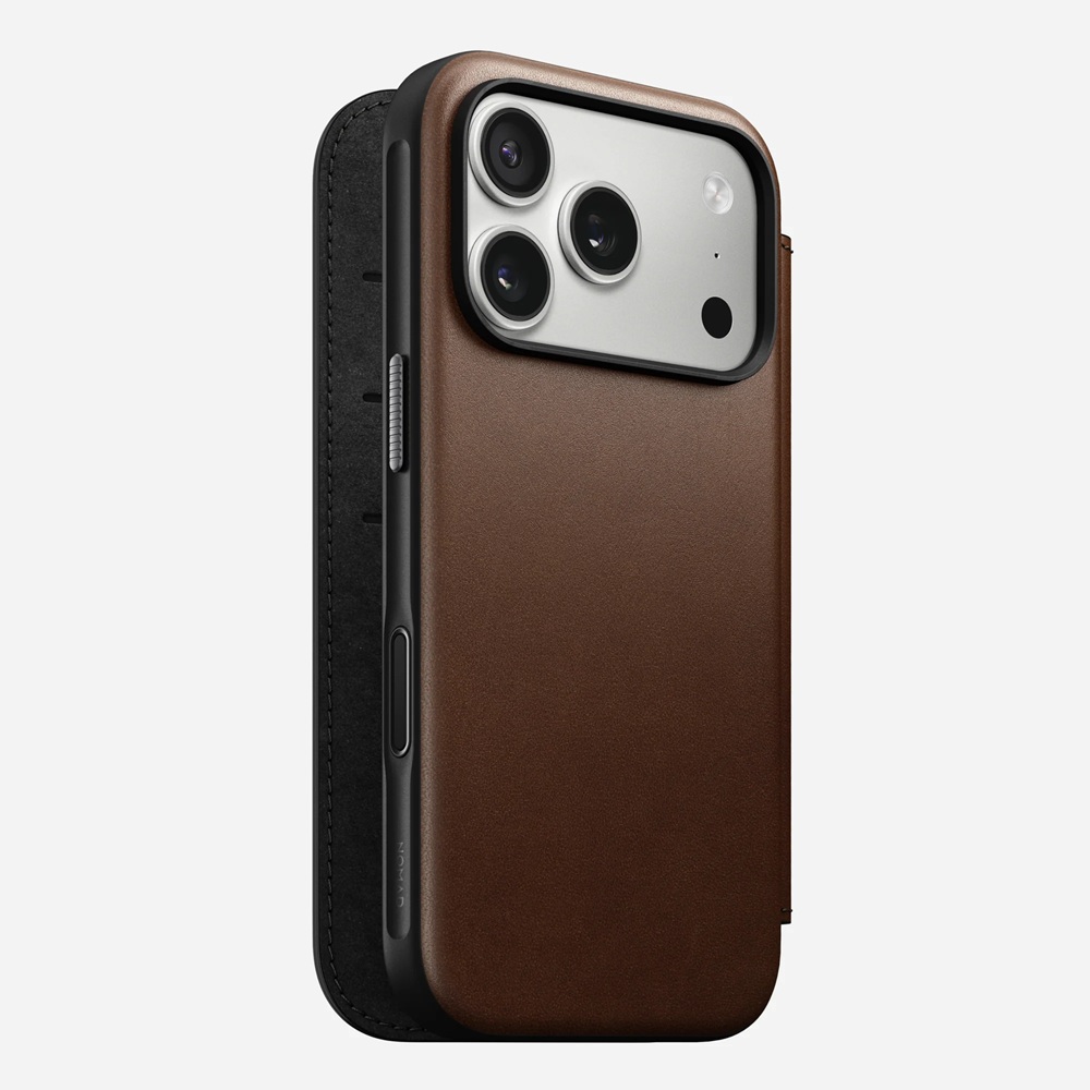 Etui Nomad do iPhone 17 Pro, Modern Leather Folio, brązowe