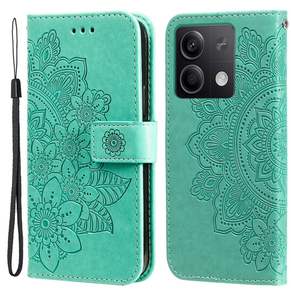 Etui z klapką do Xiaomi Redmi Note 13 5G, Mandala, zielone