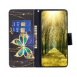 Etui z klapką do Samsung Galaxy A25 5G, Butterfly, czarne + szkło 9H