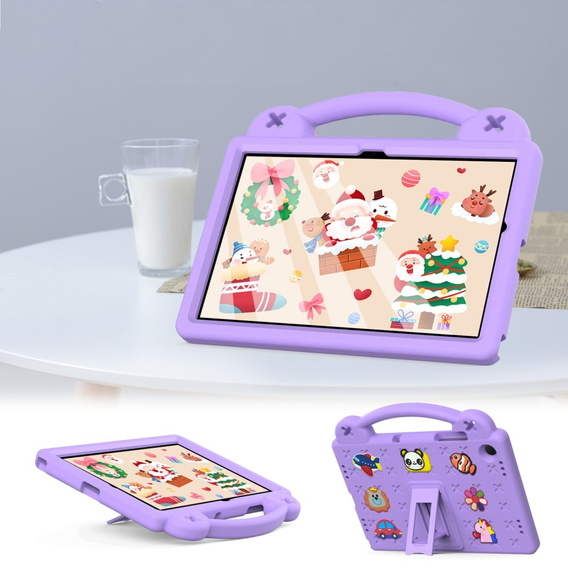 Etui do Samsung Galaxy Tab A11 Plus / A9 Plus, Cute Patterns, z podstawką, Fioletowe