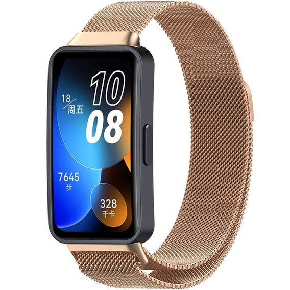 Bransoleta Milanese do Huawei Band 8 / Huawei Band 9, Różowe złoto