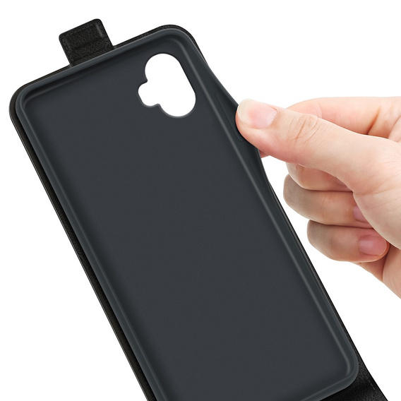 Etui z klapką pionową do Samsung Galaxy Xcover 7 Pro – czarne, skórzane, z kieszeniami na karty