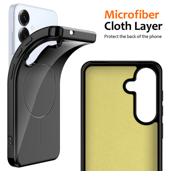 Etui do Samsung Galaxy S25 FE, Silicone Lite, do MagSafe ze smyczką, czarne