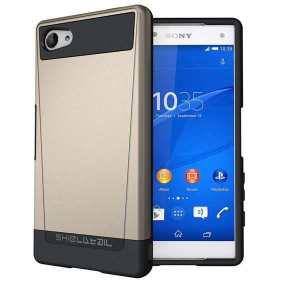 SHTL Etui Sony Xperia Z5 Compact, Obudowa Dual Shell Case, Złote