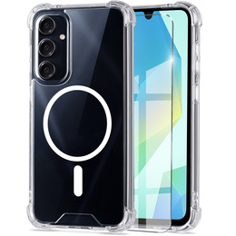 Etui do Samsung Galaxy A16 / A16 5G, Fusion Hybrid, do MagSafe, przezroczyste + Szkło 9H na ekran