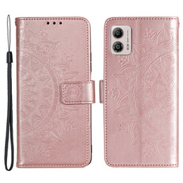 Etui z klapką do Motorola Moto G53 5G, Mandala, różowe rose gold