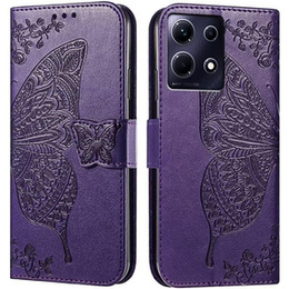 Etui z klapką do Infinix Note 40 Pro, Butterfly, fioletowe