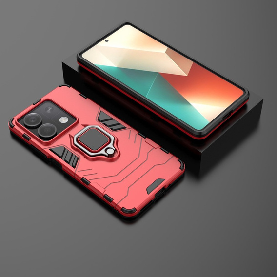 Etui do Xiaomi Redmi Note 13 5G, Kickstand Ring, czerwone
