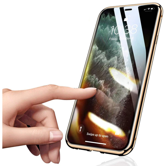 Etui do iPhone 12, Magnetic Dual Glass, złote