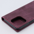 Etui do iPhone 15 Pro, ERBORD Vintage portfel z klapką, czerwone