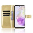 Etui z klapką do Samsung Galaxy A56 5G, Crazy Horse Wallet, złote