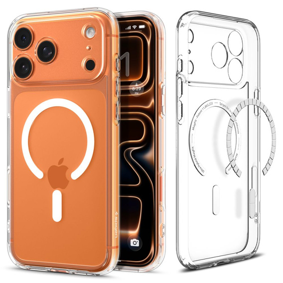 OUTLET Etui Spigen do iPhone 17 Pro, Ultra Hybrid MagSafe, Clear / White