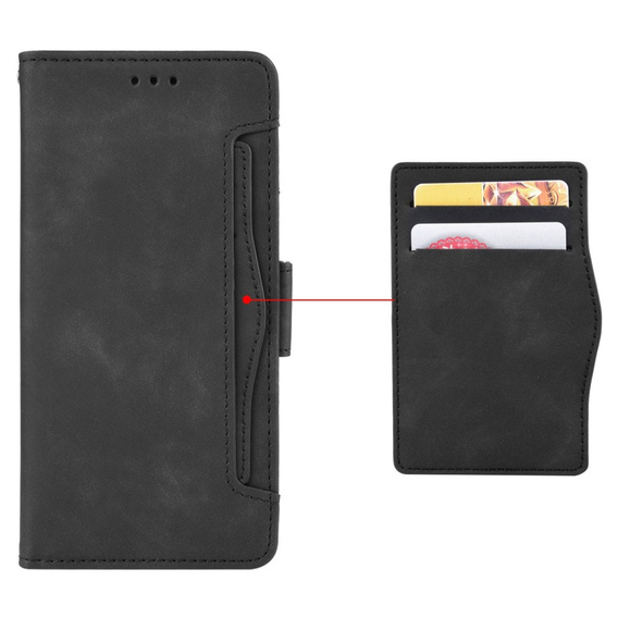 Etui z klapką do Honor 70 5G, Card Slot, czarne
