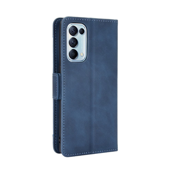 Etui z klapką do Oppo Reno 5 5G, Card Slot, niebieskie