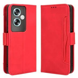 Etui z klapką do Oppo A79 5G, Card Slot, czerwone
