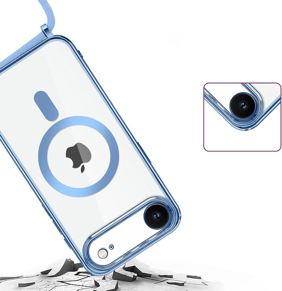 Etui do iPhone Air, Electro MagSafe, niebieskie + Smycz