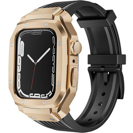 Pasek Silikonowy z Etui do Apple Watch 4/5/6/7/8/9/SE 44/45MM, Złoty