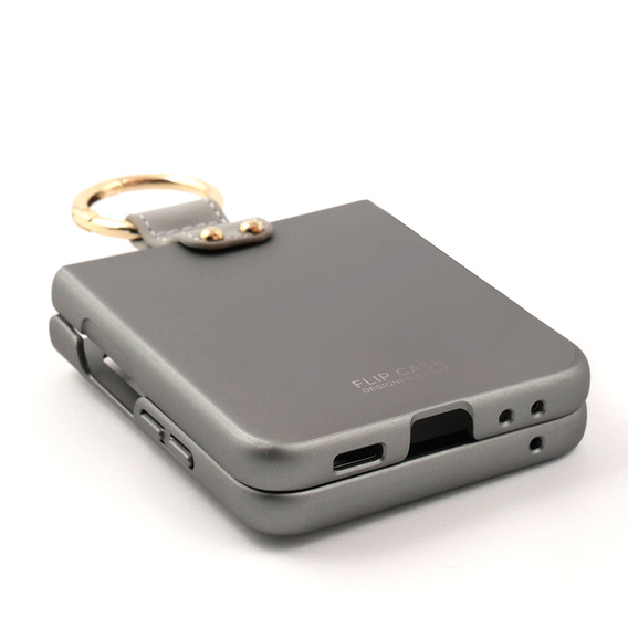 Etui GKK Ring Holder do Samsung Galaxy Z Flip7 FE / Z Flip6, szare