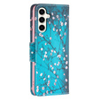 Etui z klapką do Samsung Galaxy S23 FE, Wallet, Sakura niebieskie