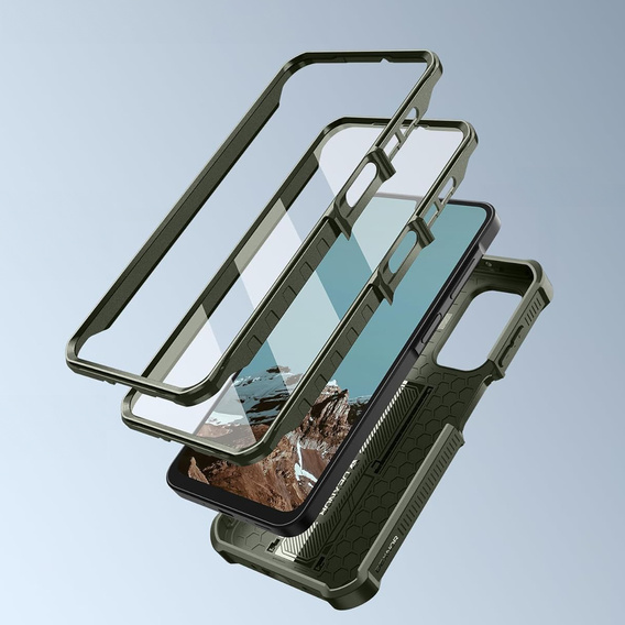 Etui pancerne do Samsung Galaxy A17, Dexnor Full Body (Two Frames), zielone