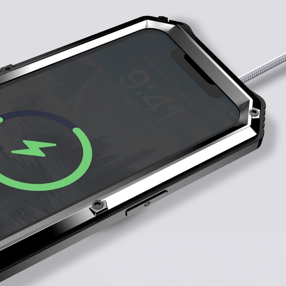 Etui pancerne do iPhone 16E, R-JUST, srebrne