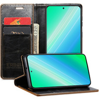 Etui z klapką do Samsung Galaxy S23, ERBORD Waxy Wallet, brązowe