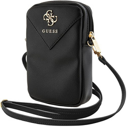 Torebka Guess Zip Leather Triangle 4G, czarna