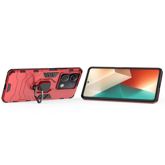 Etui do Xiaomi Redmi Note 13 5G, Kickstand Ring, czerwone