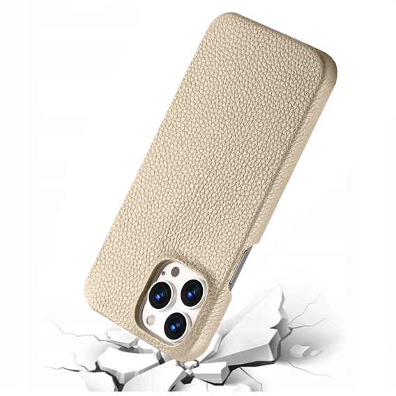 Skórzane etui do iPhone 12 Pro Max, Leather Grain, Beige
