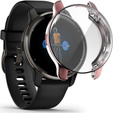 2w1 Etui z Osłoną Silikonową na ekran do Garmin Venu 2 Plus, Różowe