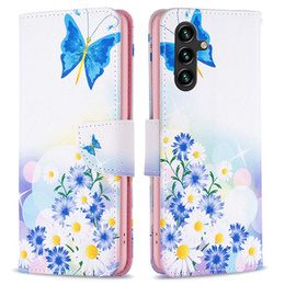 Etui z klapką do Samsung Galaxy A55 5G, Wallet, Butterfly & Flowers białe